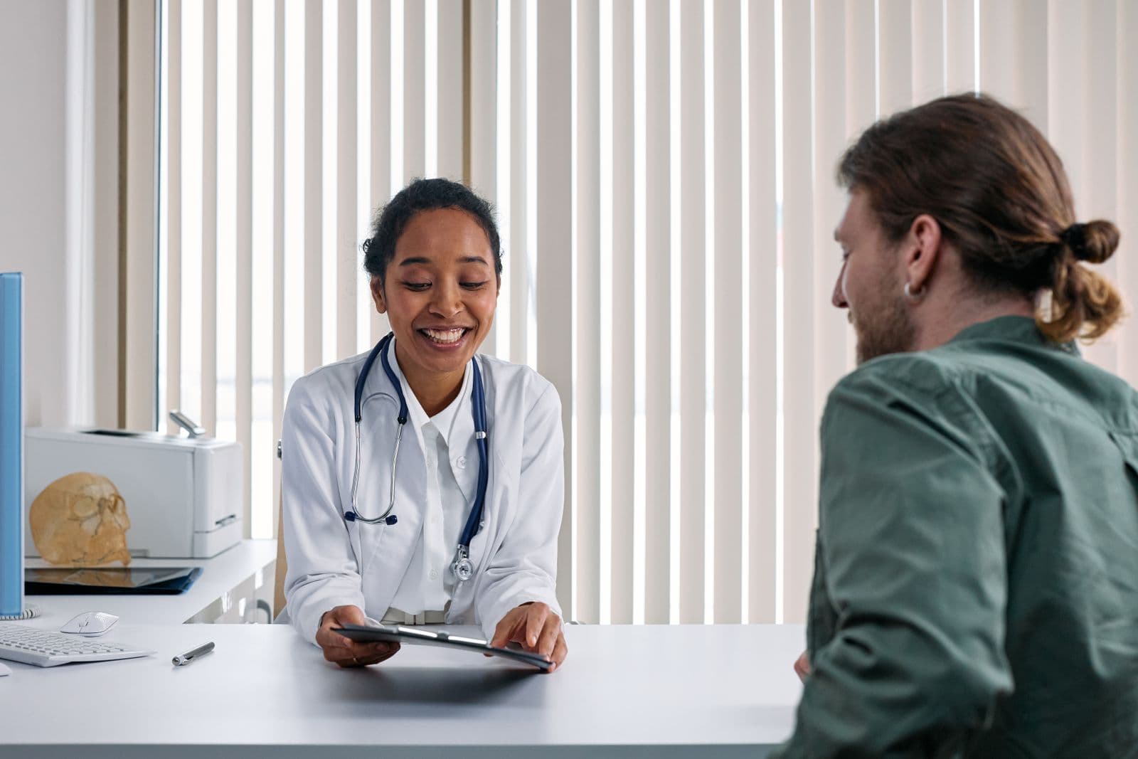 Provider explaining a care plan during a consultation